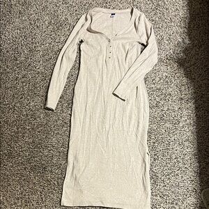 Old Navy Cream Long Sleeve Dress